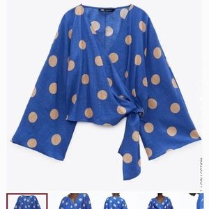Zara NWT- kimono style wrap top